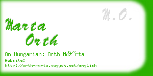 marta orth business card